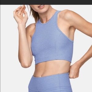 Outdoor voices cropped workout top light blue